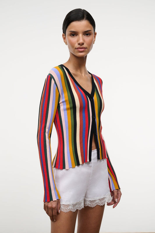 Ezra Cardigan Artist Stripe | STAUD Special Offer
