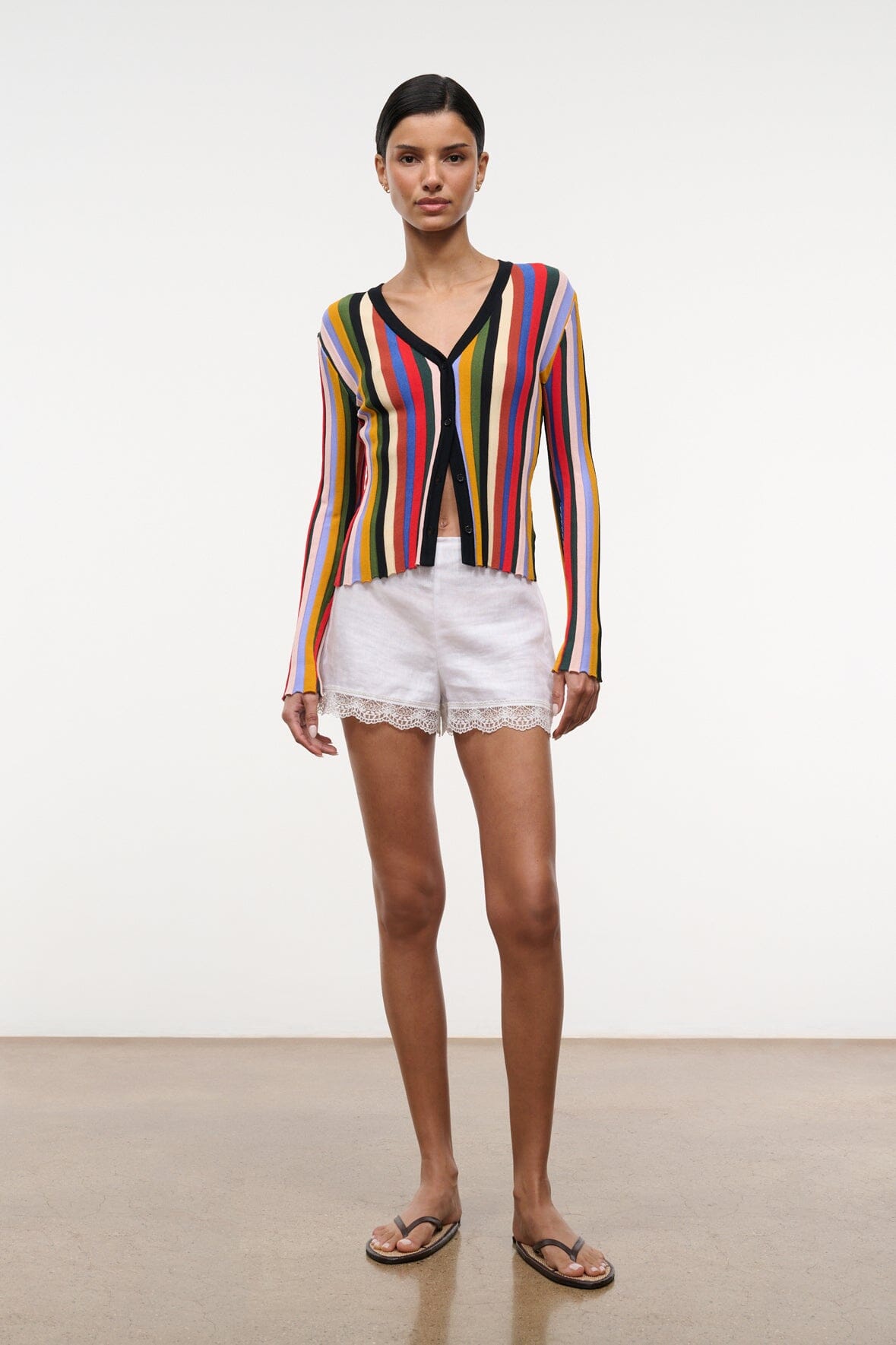 Ezra Cardigan Artist Stripe | STAUD Special Offer