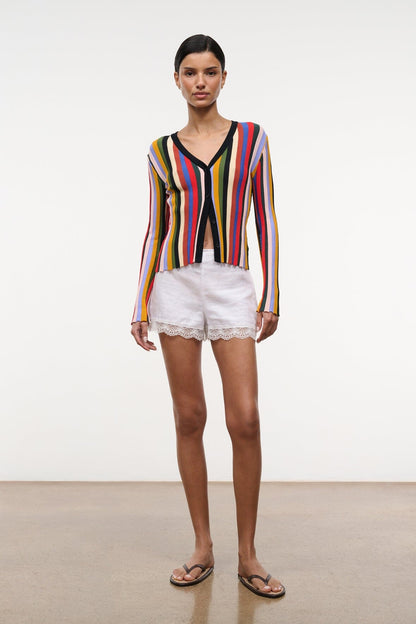 Ezra Cardigan Artist Stripe | STAUD Special Offer