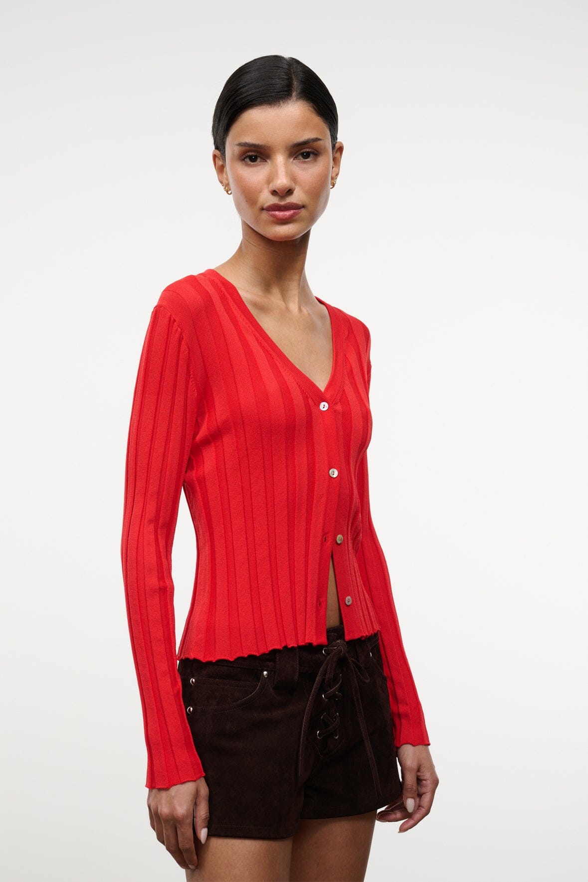Ezra Cardigan Tomato | STAUD Trending