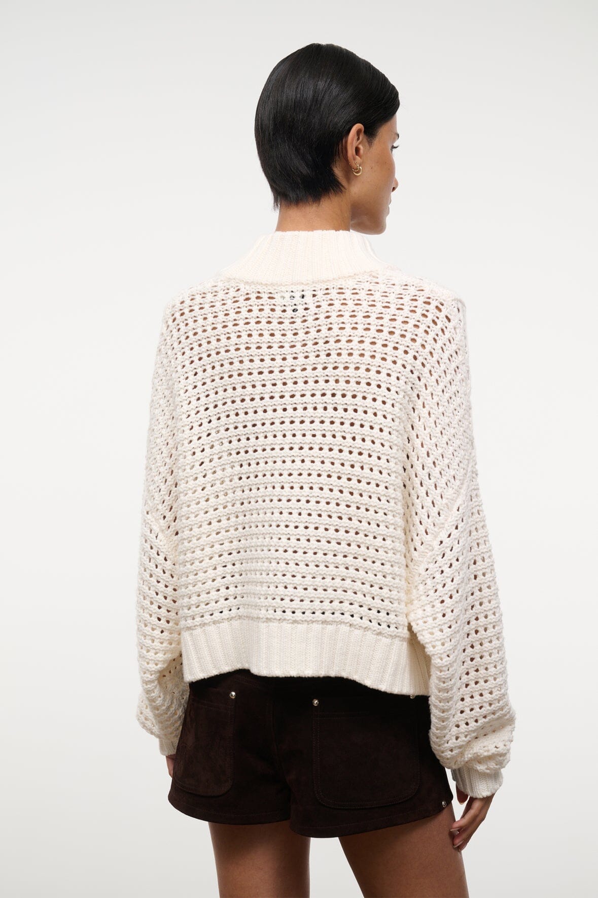 Su26 Cropped Hampton Sweater Ivory | STAUD Essential