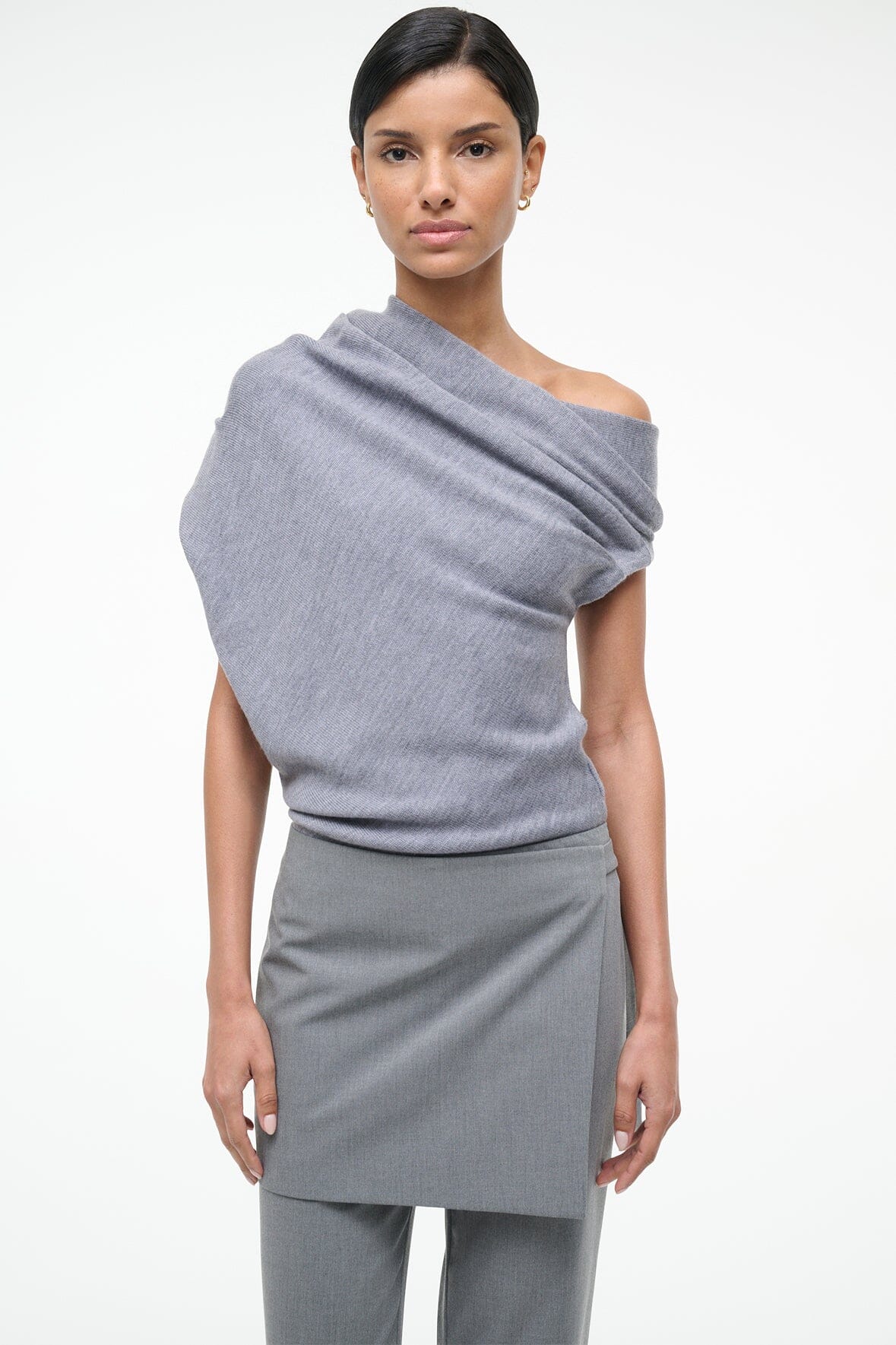 Mabel Sweater Heather Grey | STAUD Deals