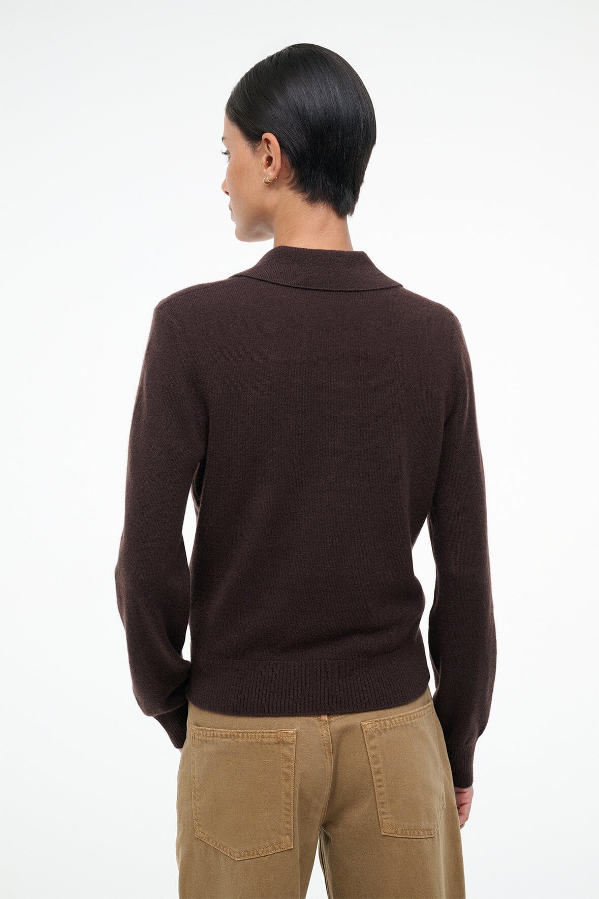 Gemma Cashmere Sweater Dark Chocolate | STAUD Sale