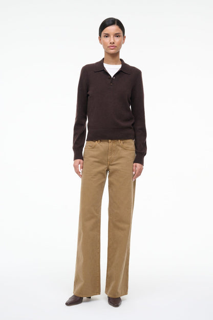 Gemma Cashmere Sweater Dark Chocolate | STAUD Sale