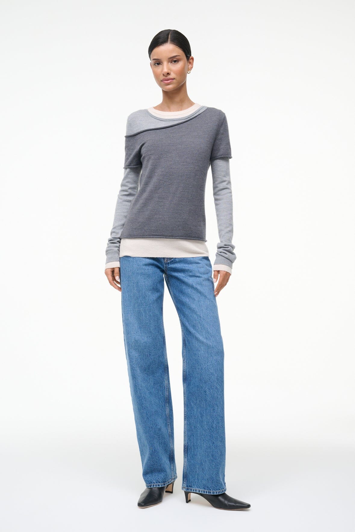Sera Sweater Heather Grey Multi | STAUD Special Offer