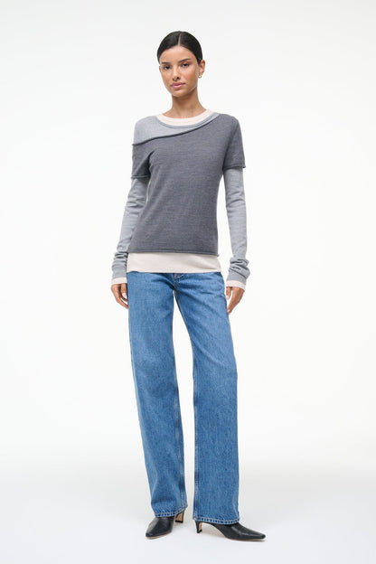 Sera Sweater Heather Grey Multi | STAUD Special Offer