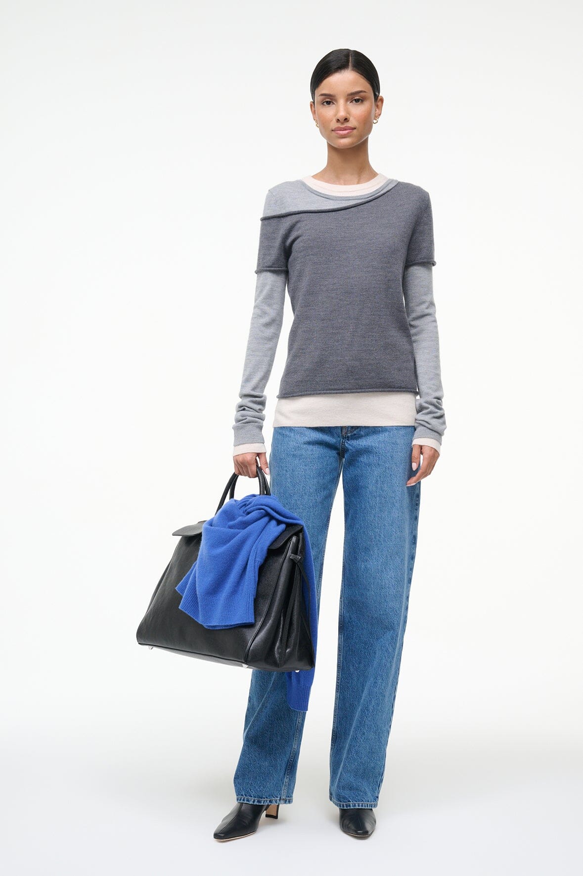 Sera Sweater Heather Grey Multi | STAUD Special Offer