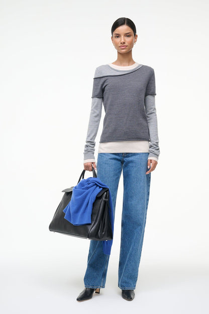 Sera Sweater Heather Grey Multi | STAUD Special Offer