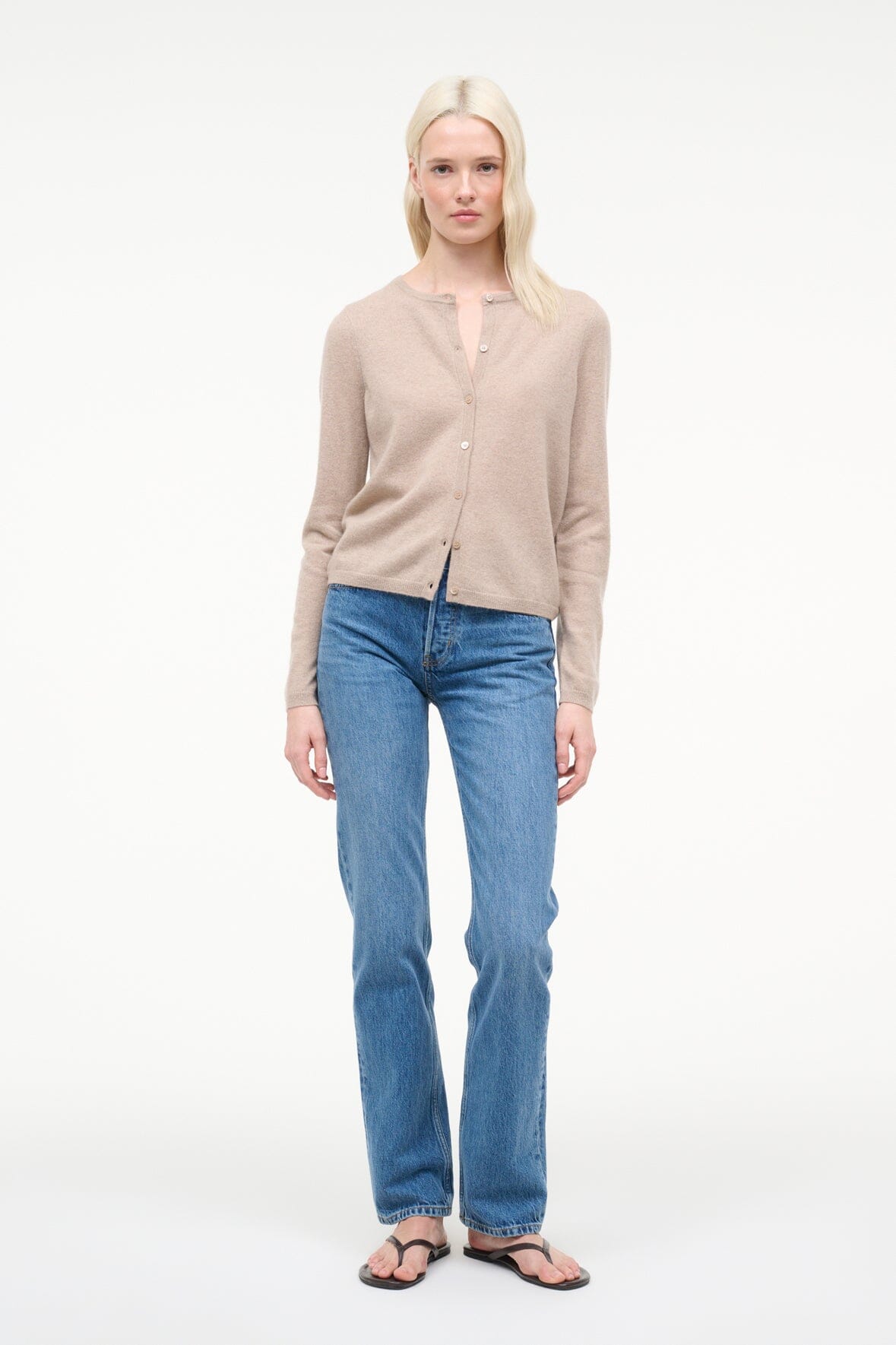 Midnight Cashmere Cardigan Stone | STAUD Best Seller