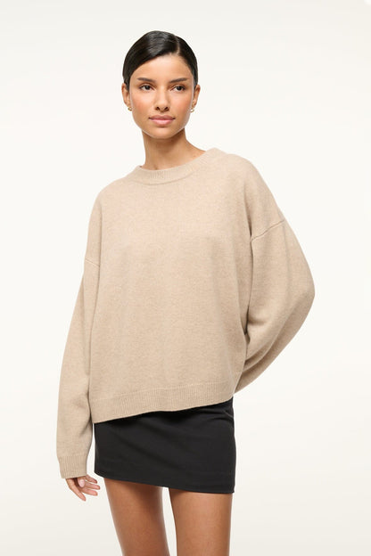 Serrano Cashmere Relaxed Crew Stone | STAUD Trending