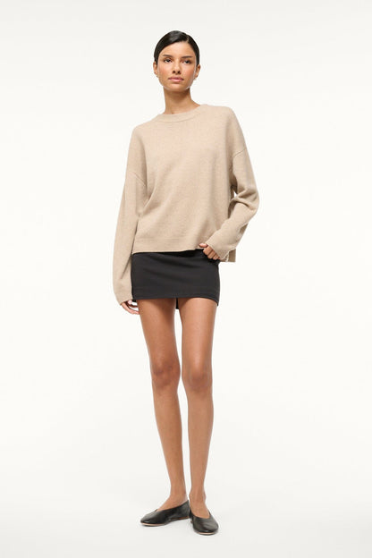 Serrano Cashmere Relaxed Crew Stone | STAUD Trending