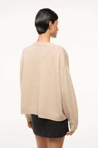 Serrano Cashmere Relaxed Crew Stone | STAUD Trending