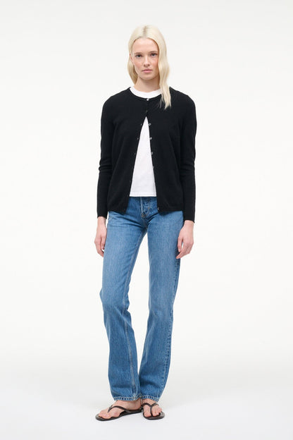 Midnight Cashmere Cardigan Black | STAUD New