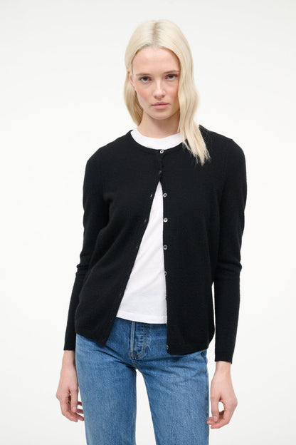 Midnight Cashmere Cardigan Black | STAUD New