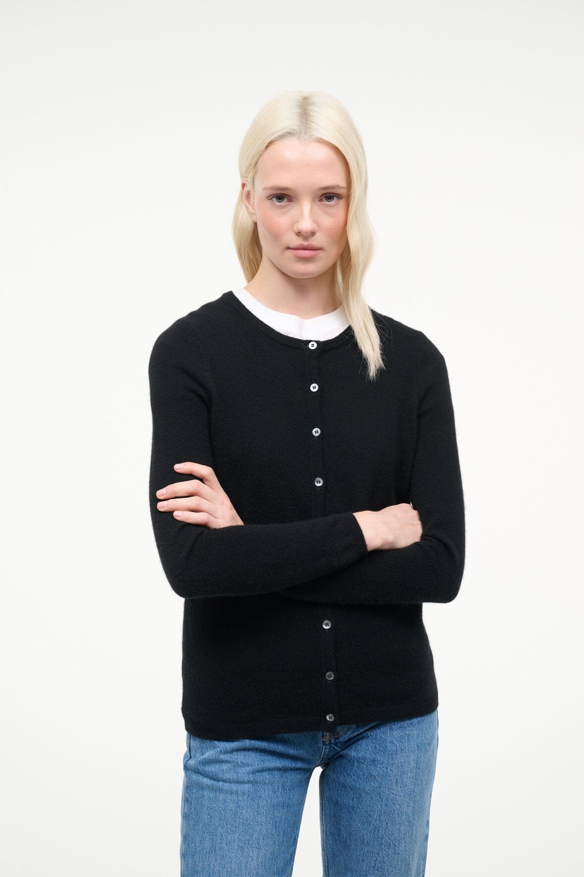 Midnight Cashmere Cardigan Black | STAUD New