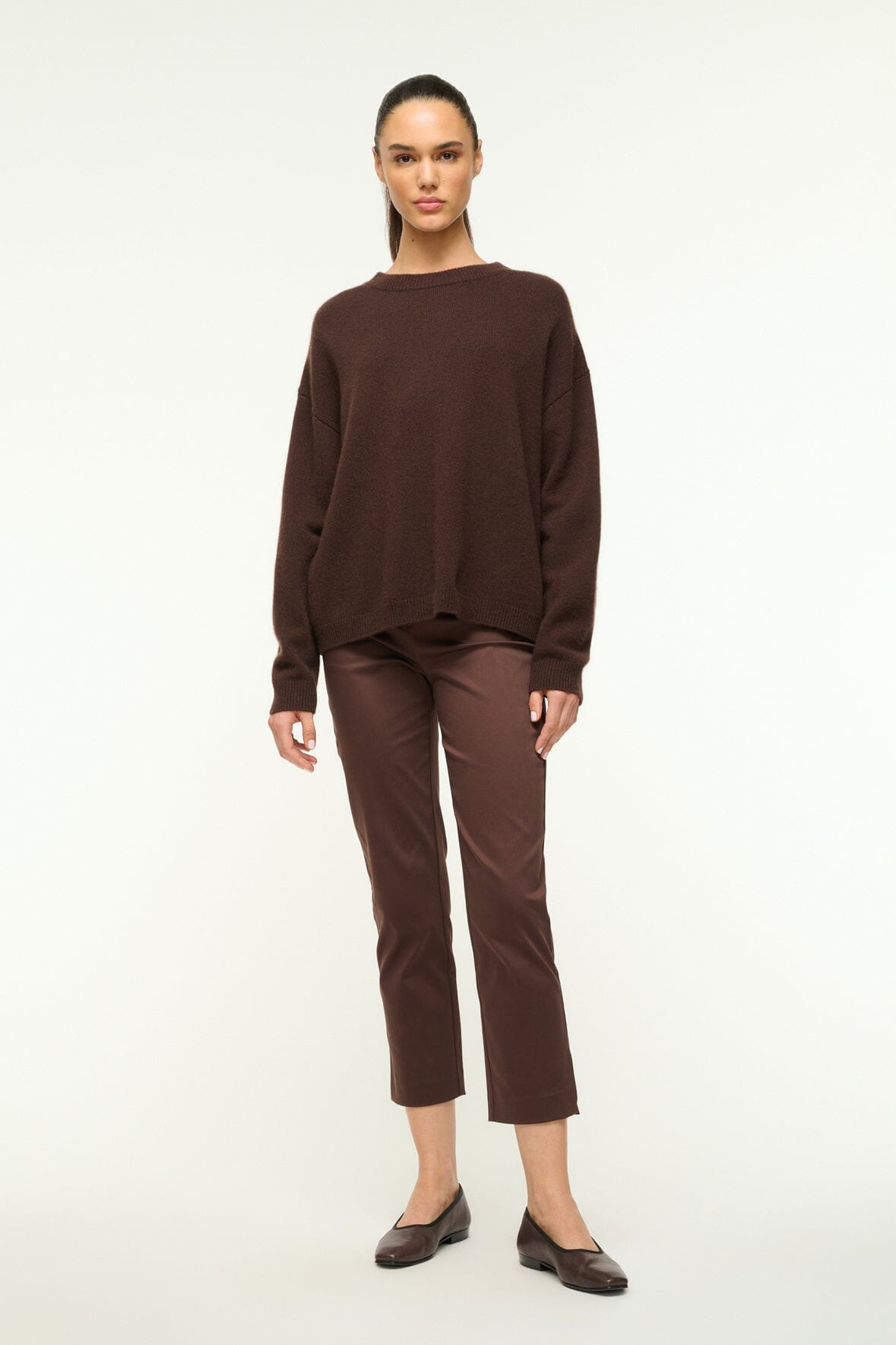 Serrano Cashmere Relaxed Crew Dark Chocolate | STAUD Popular