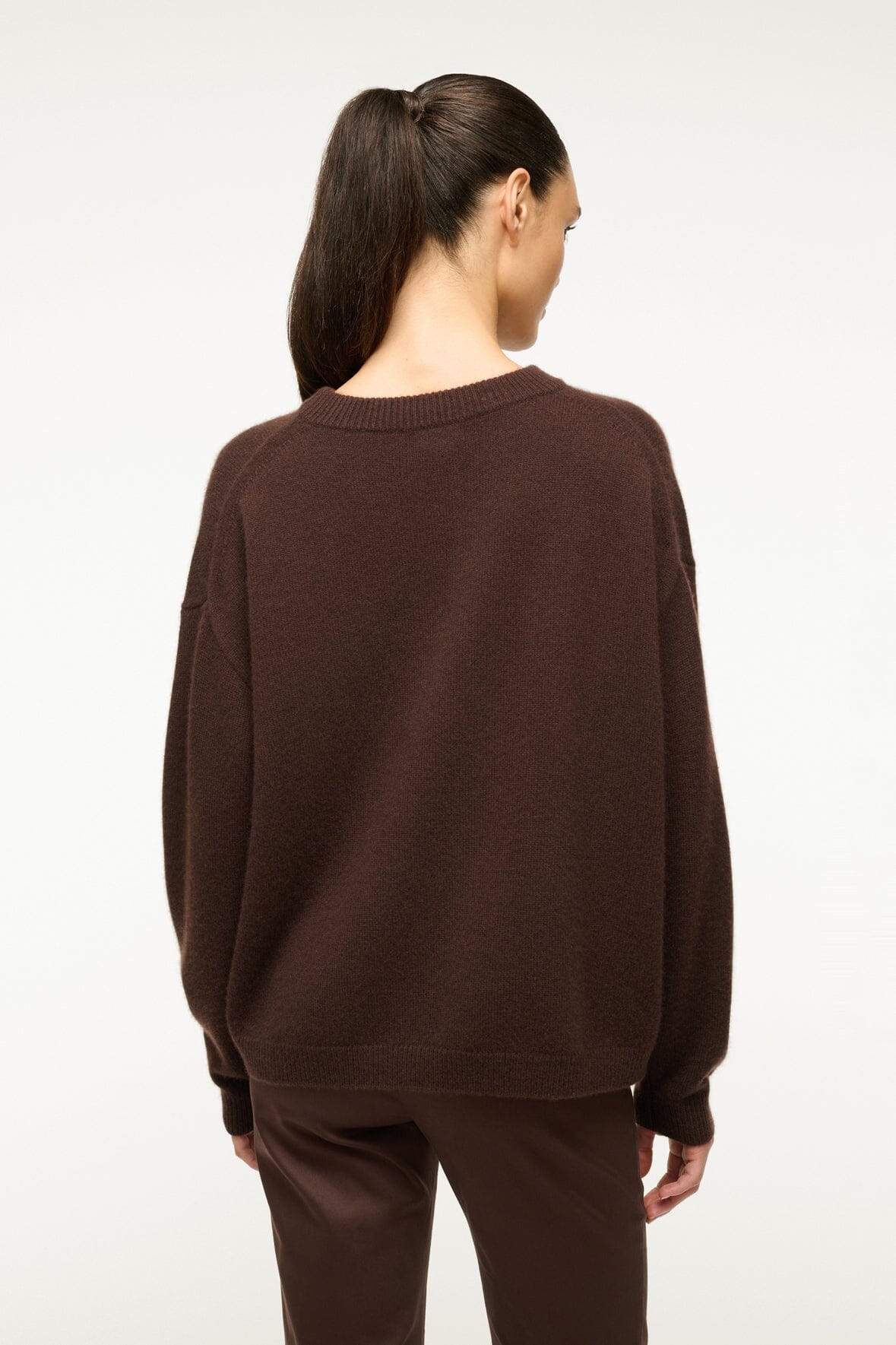 Serrano Cashmere Relaxed Crew Dark Chocolate | STAUD Popular