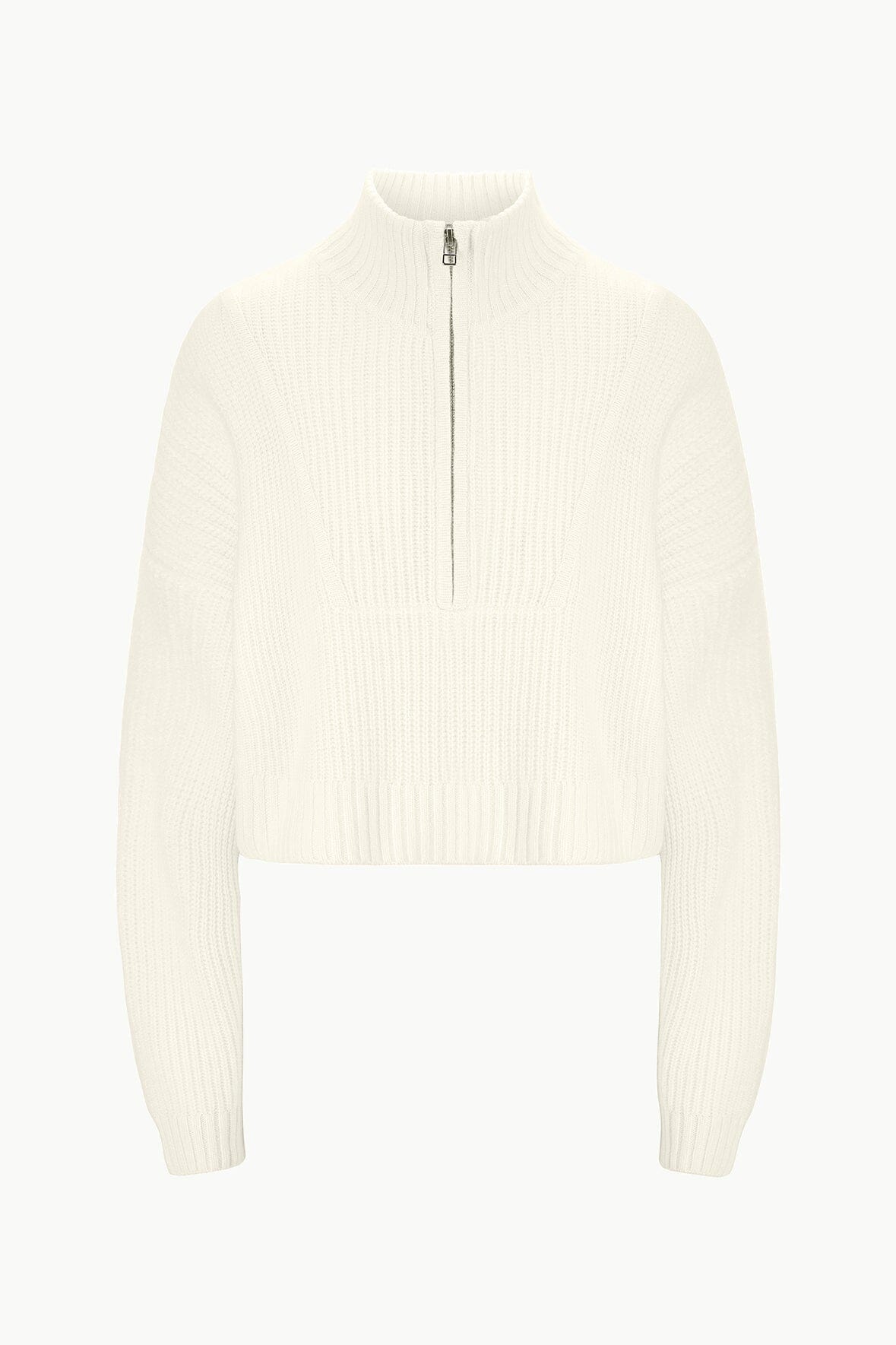 Cashmere Cropped Hampton Sweater Ivory | STAUD Value