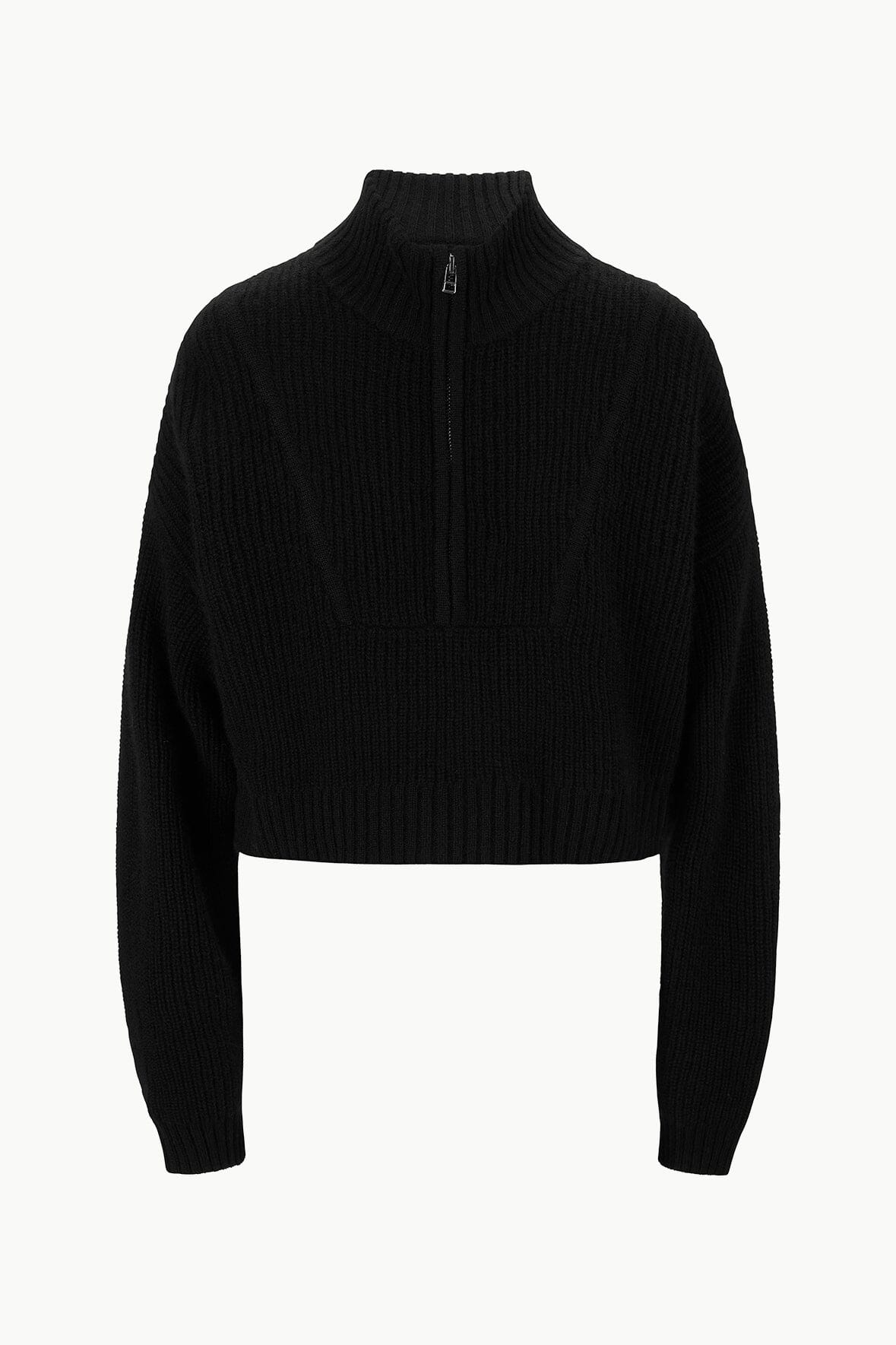 Cashmere Cropped Hampton Sweater Black | STAUD Featured