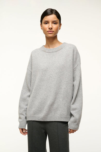 Serrano Cashmere Relaxed Crew Heather Grey | STAUD Discount