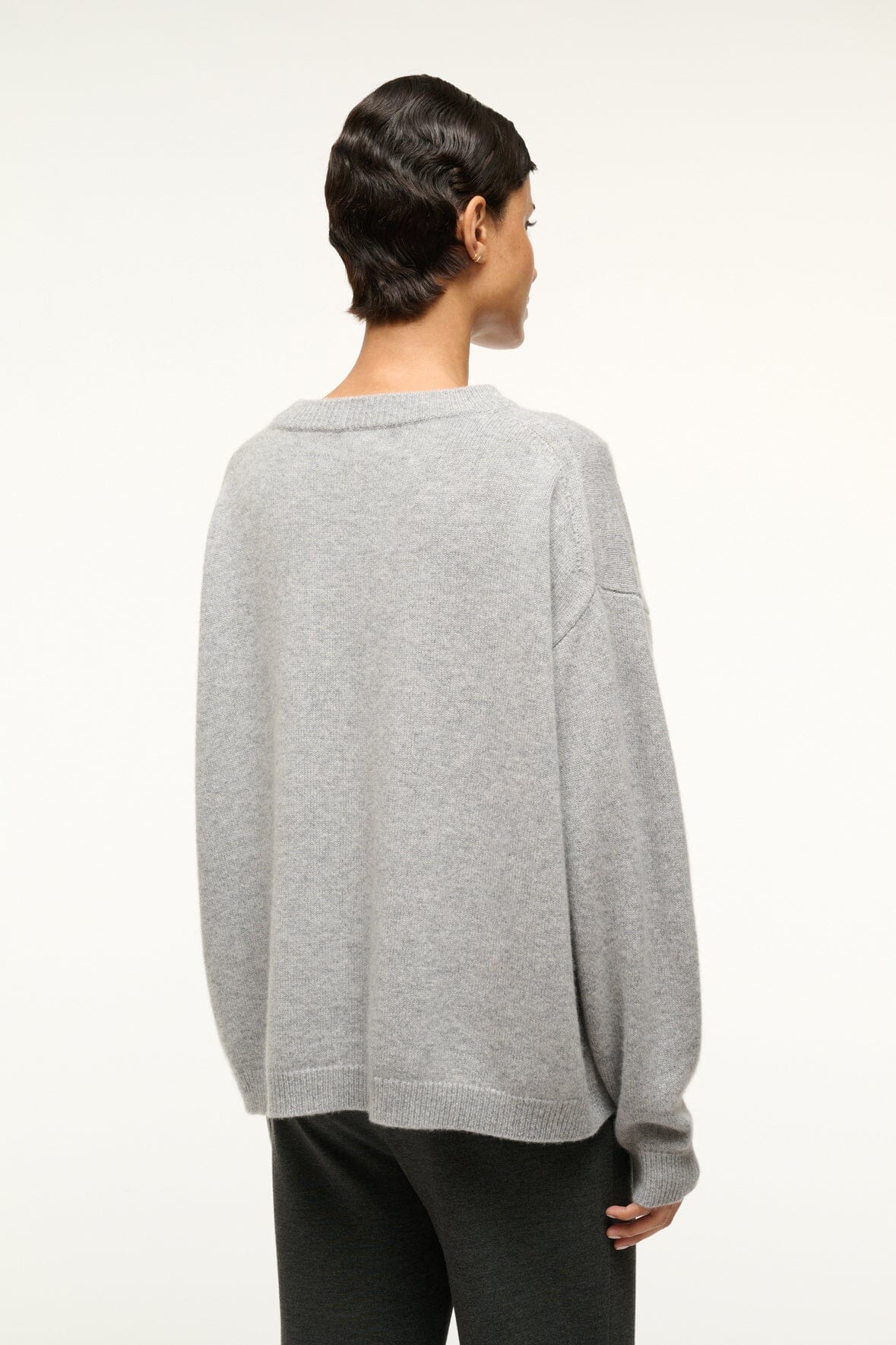 Serrano Cashmere Relaxed Crew Heather Grey | STAUD Discount