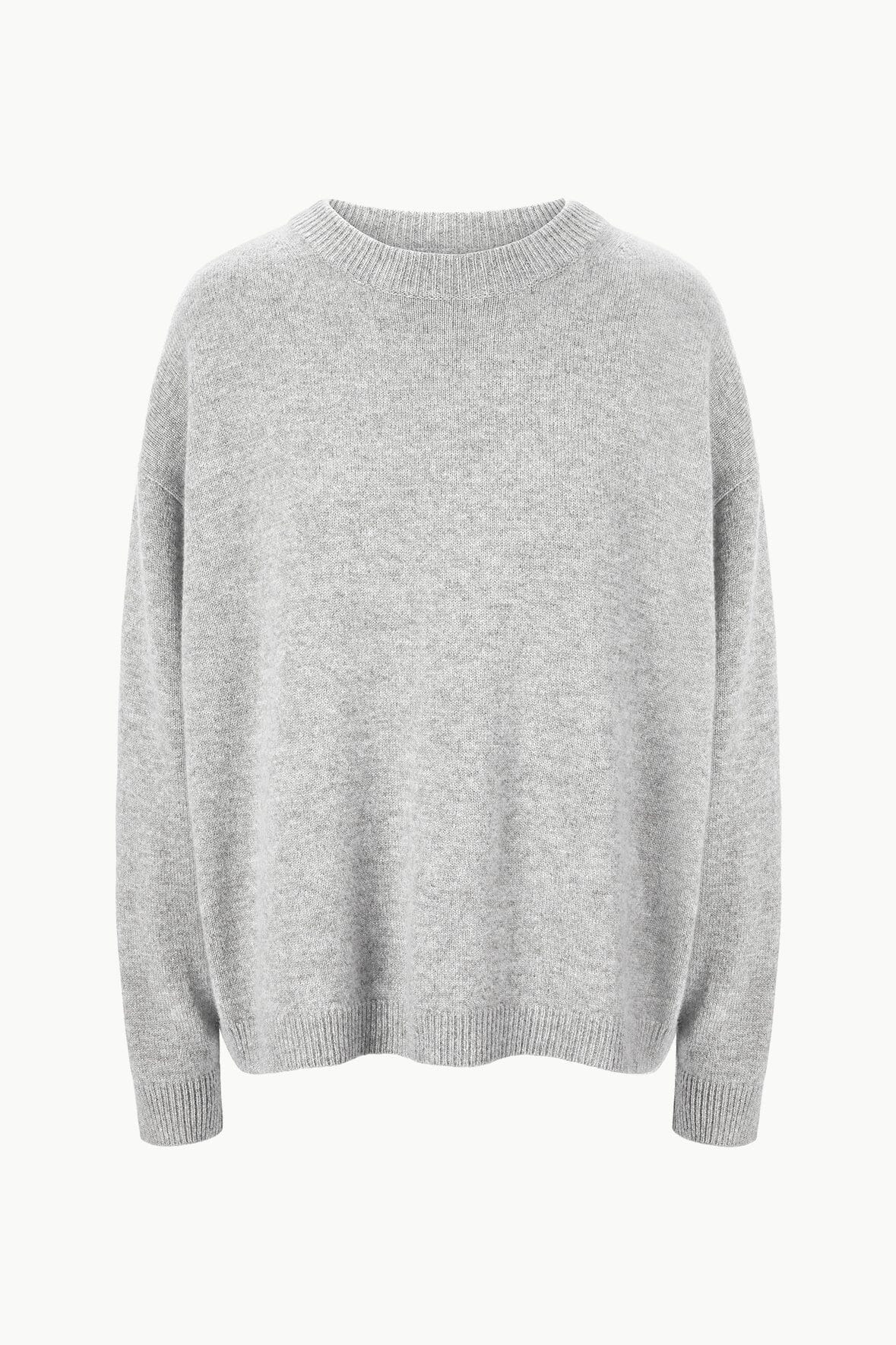 Serrano Cashmere Relaxed Crew Heather Grey | STAUD Discount