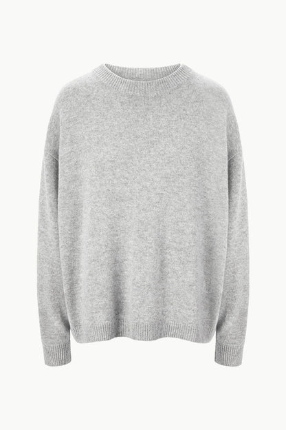 Serrano Cashmere Relaxed Crew Heather Grey | STAUD Discount