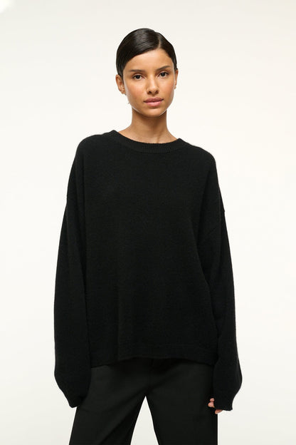 Serrano Cashmere Relaxed Crew Black | STAUD Customer Favorite