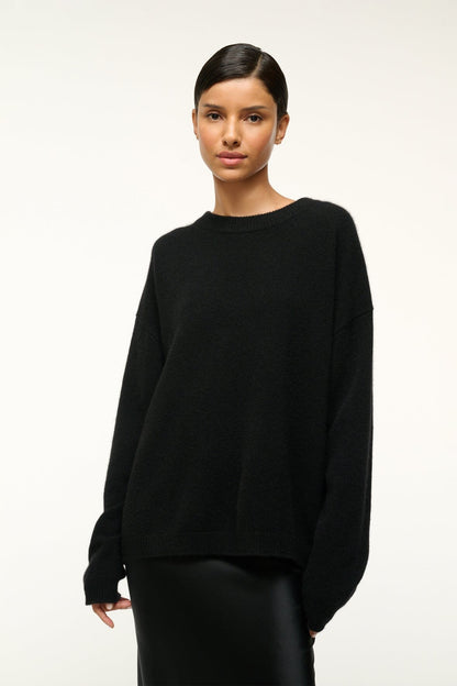 Serrano Cashmere Relaxed Crew Black | STAUD Customer Favorite