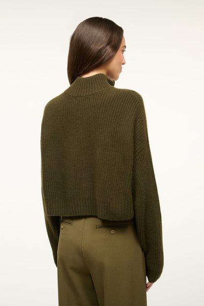 Cashmere Cropped Hampton Sweater Olive | STAUD Best Price