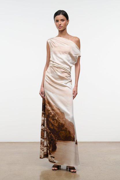 Phare Silk Maxi Dress Cliffside | STAUD Top Pick