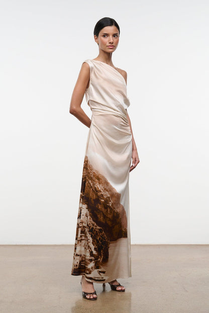 Phare Silk Maxi Dress Cliffside | STAUD Top Pick