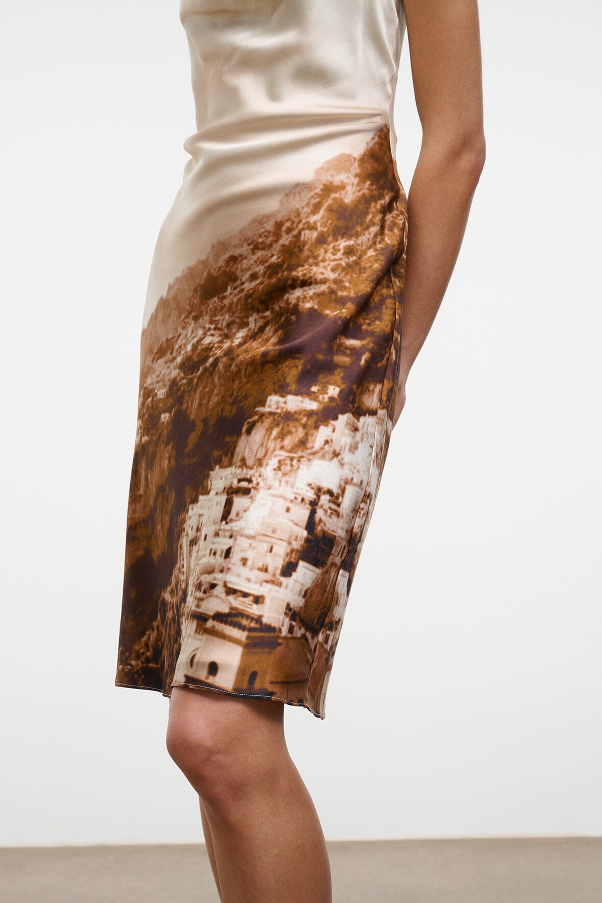 Evangeline Silk Dress Cliffside | STAUD Quality