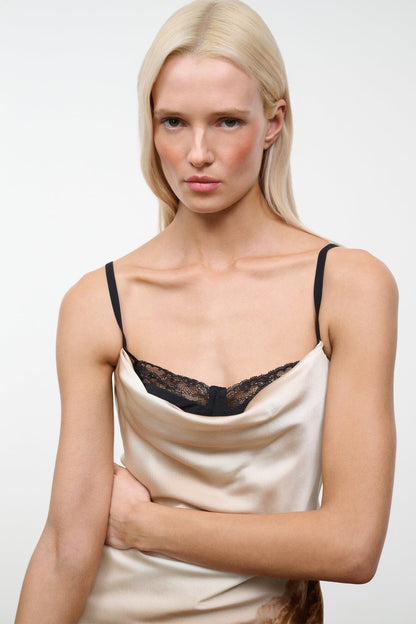 Evangeline Silk Dress Cliffside | STAUD Quality
