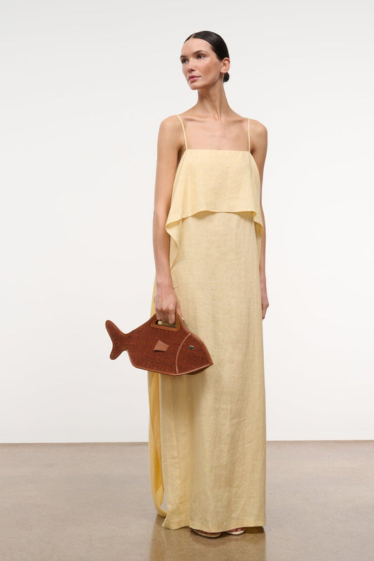 Valencia Linen Dress Butter | STAUD Deals