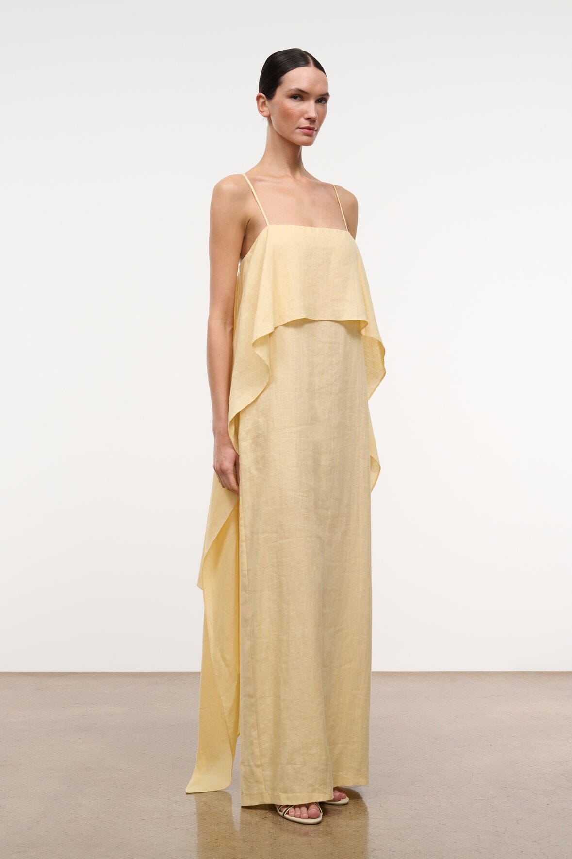 Valencia Linen Dress Butter | STAUD Deals