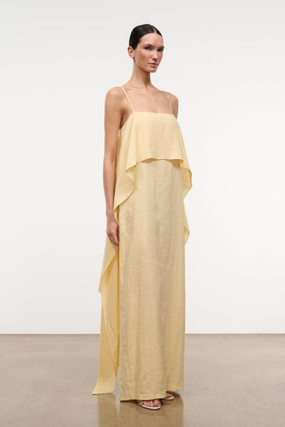 Valencia Linen Dress Butter | STAUD Deals