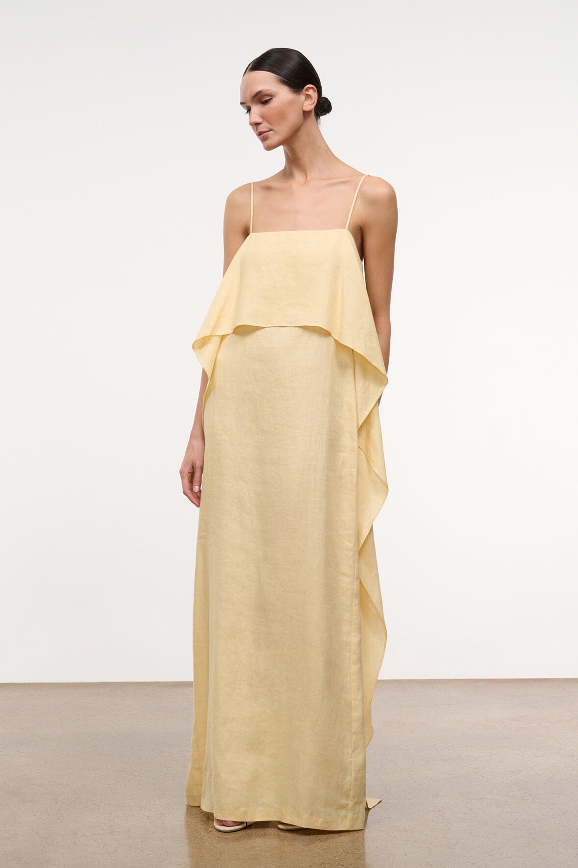 Valencia Linen Dress Butter | STAUD Deals