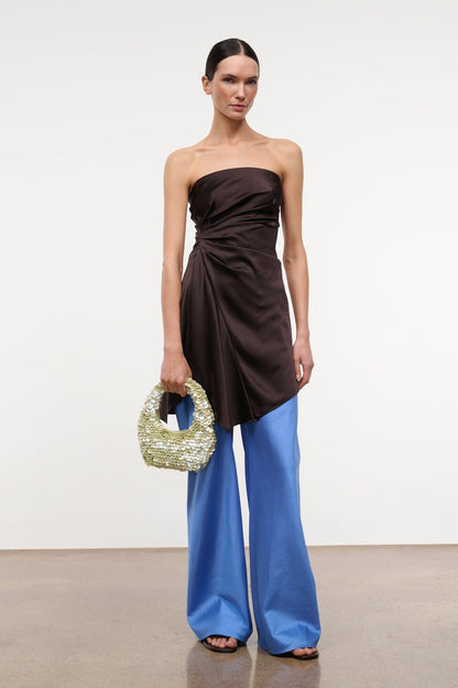 Adriana Silk Dress Earth | STAUD Trusted