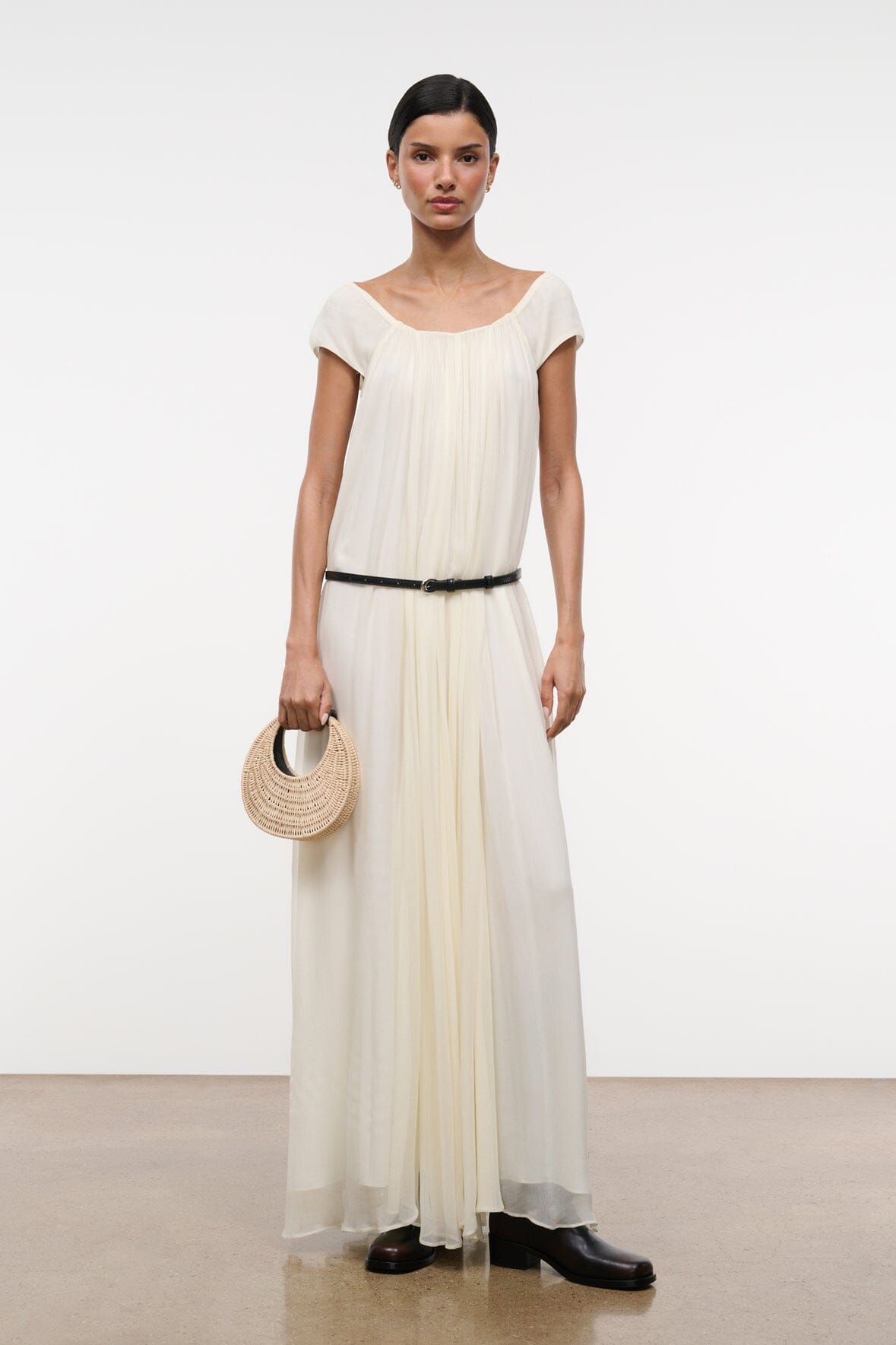 Leda Dress Ivory | STAUD Best Price