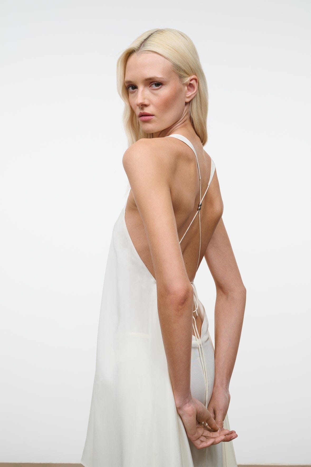 Kira Silk Dress Ivory | STAUD Discount