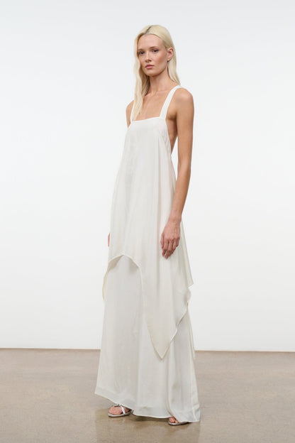 Kira Silk Dress Ivory | STAUD Discount