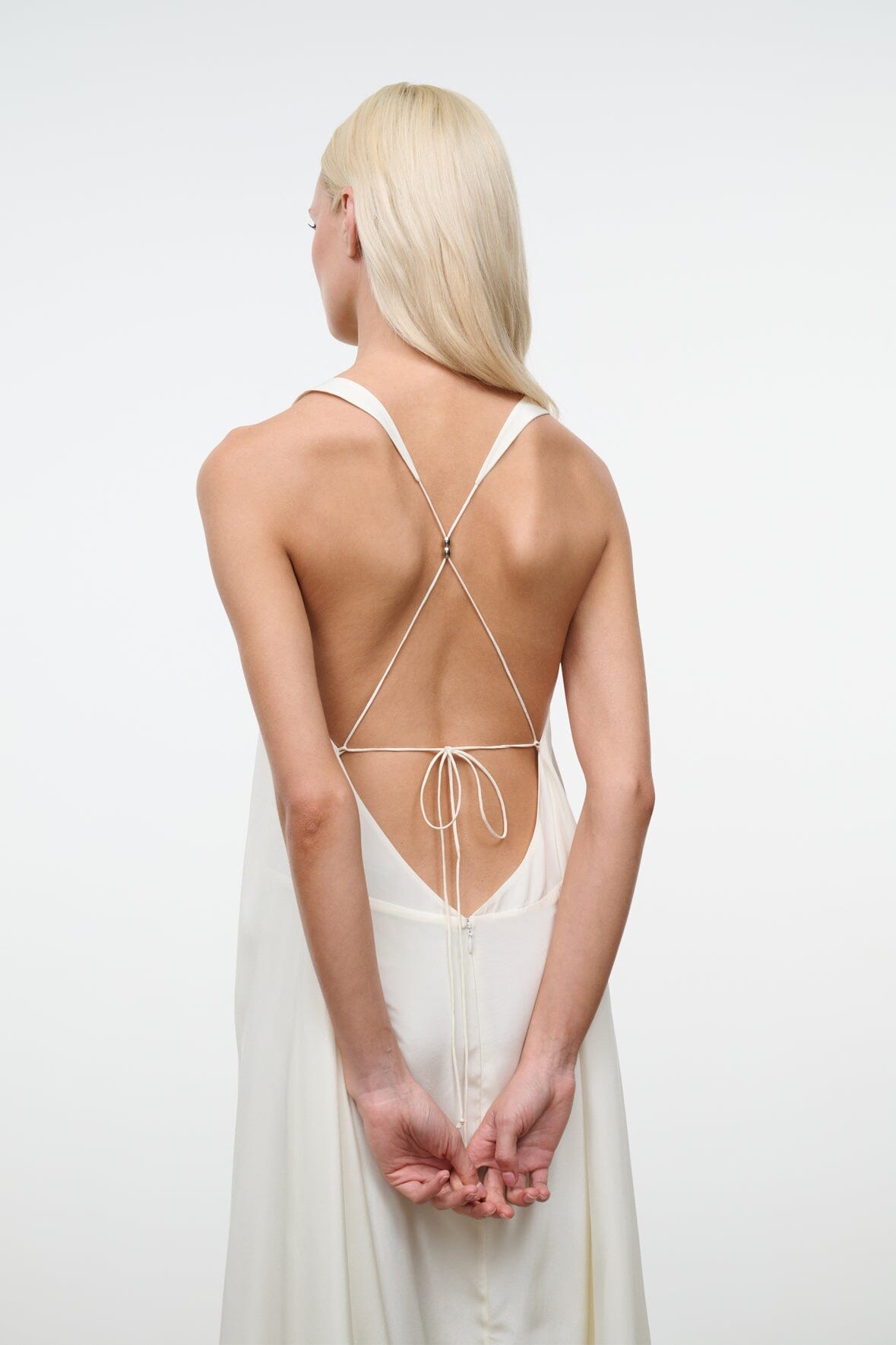 Kira Silk Dress Ivory | STAUD Discount