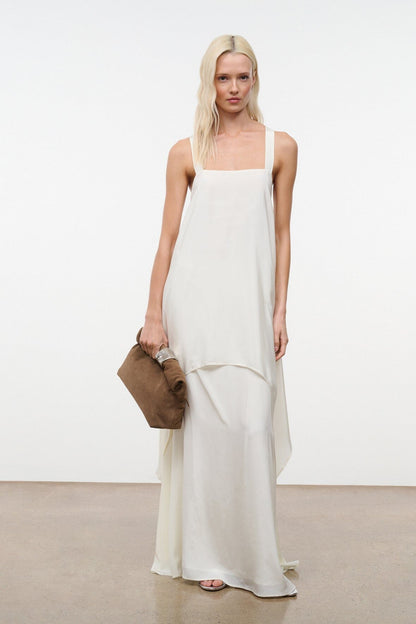 Kira Silk Dress Ivory | STAUD Discount