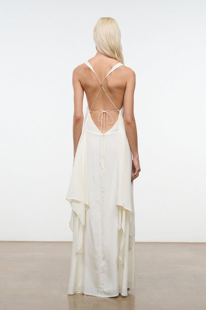 Kira Silk Dress Ivory | STAUD Discount