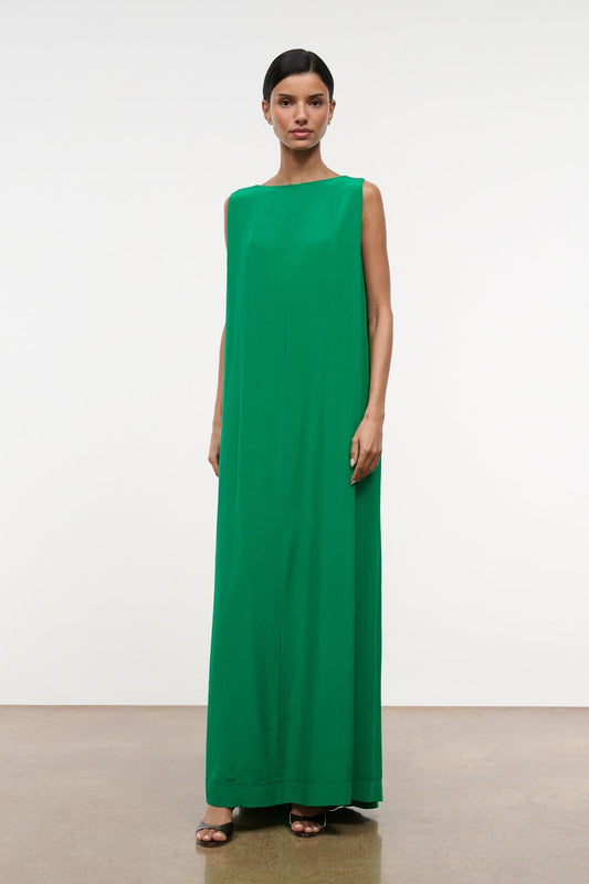 Dalia Silk Dress Kelly | STAUD Premium