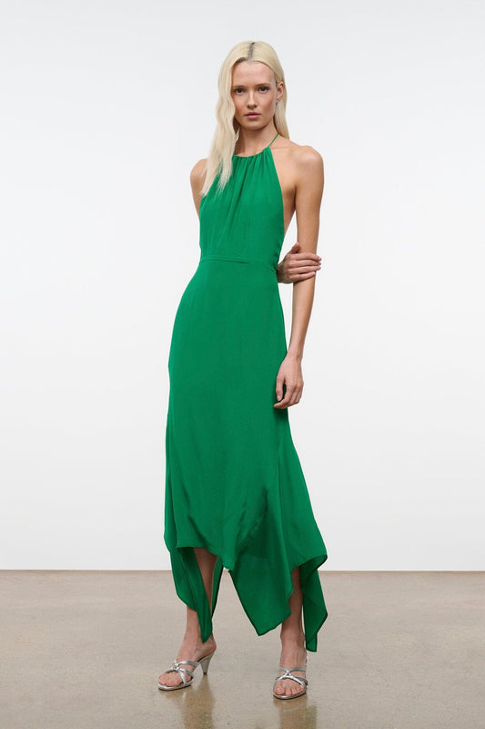Bianca Silk Dress Kelly | STAUD Recommended