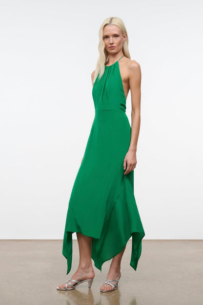 Bianca Silk Dress Kelly | STAUD Recommended