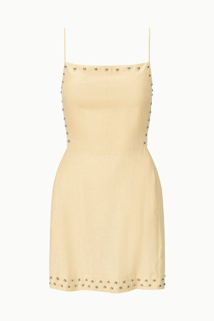 Angelique Linen Dress Butter Studs | STAUD Top Pick