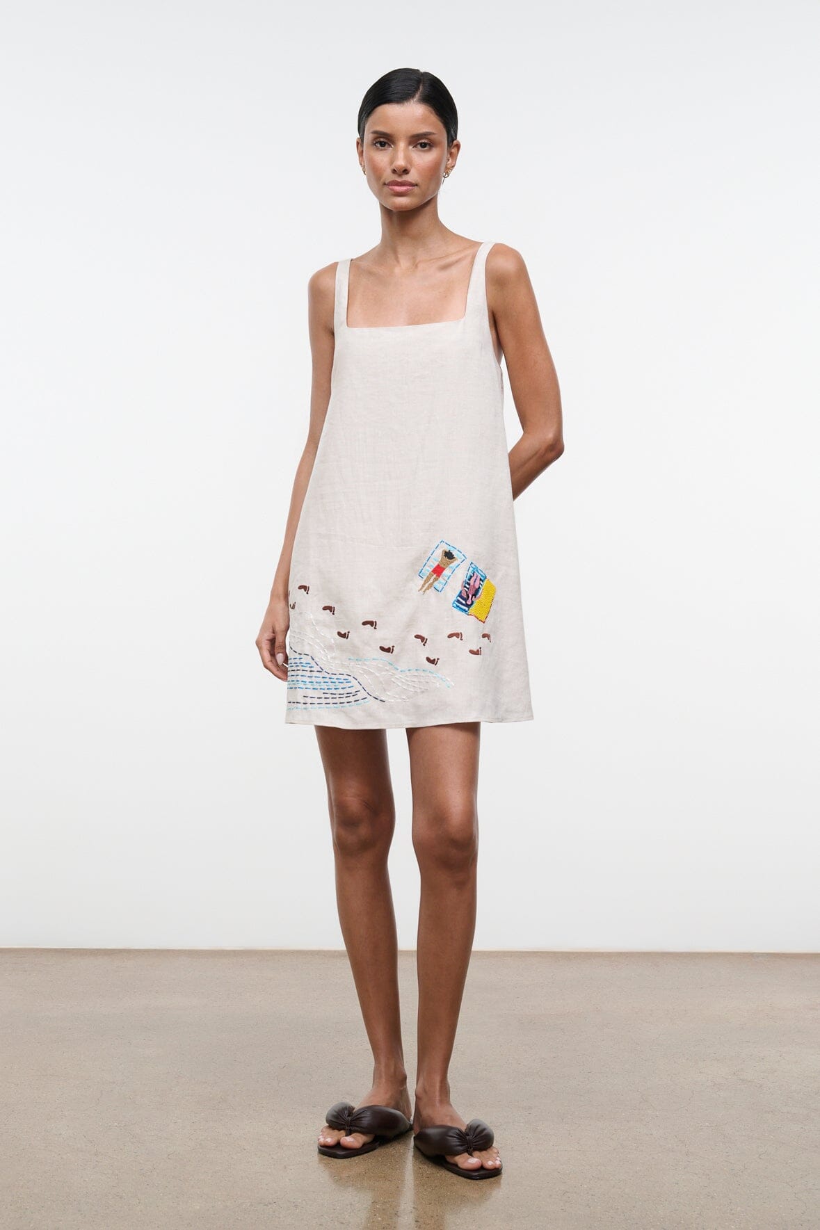 Brio Linen Dress Natural | STAUD Recommended